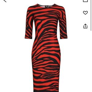 Dolce and Gabbana red and black zebra printed dress.